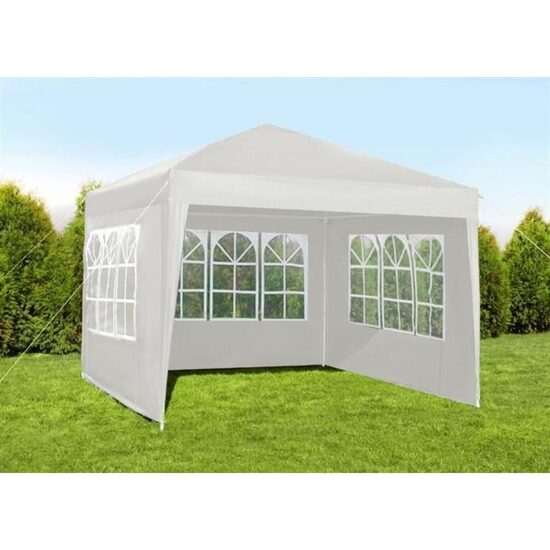 Dārza paviljons - nojume, 3 x 3m ar trīs sienām, dārza telts, BALTA